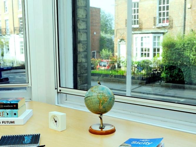 Looking outside window of Walton Street 140