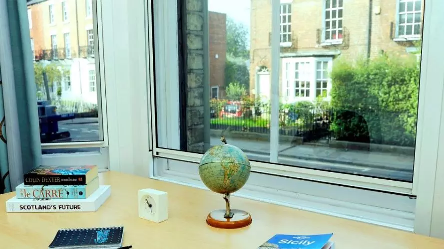 Looking outside window of Walton Street 140